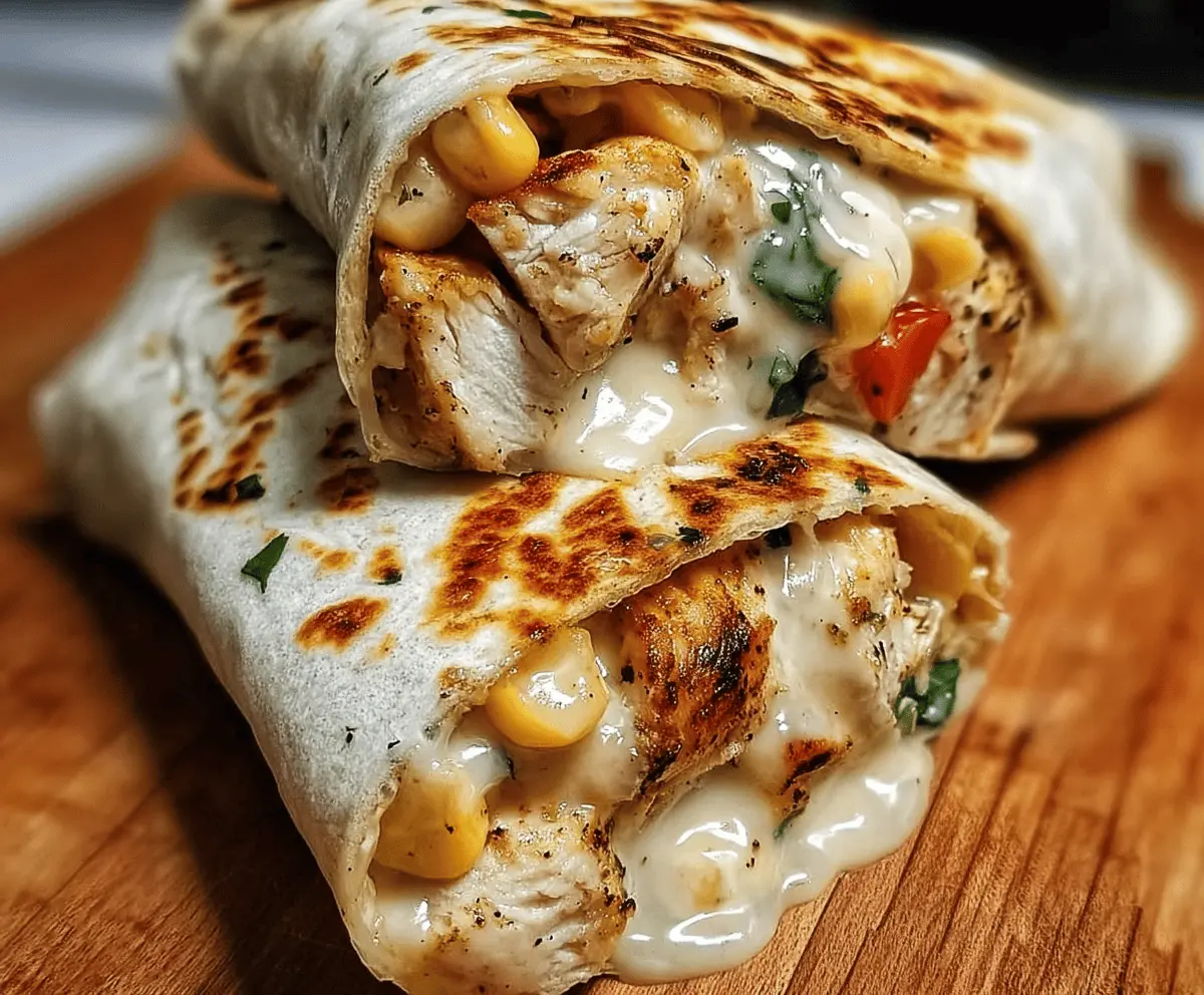 Easy Cheesy Garlic Chicken Wraps Recipe