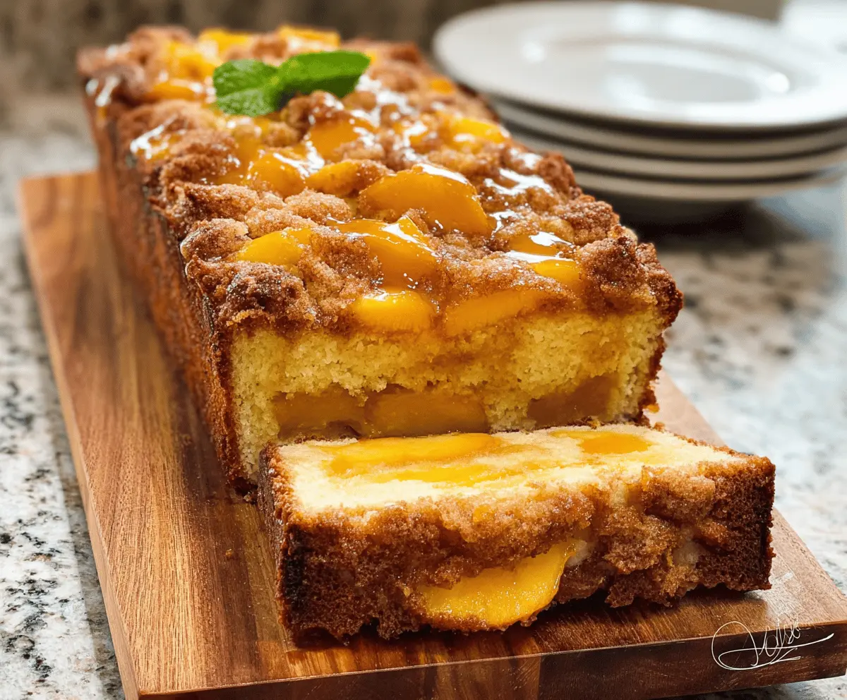 Easy Peach Cobbler Pound Cake Recipe