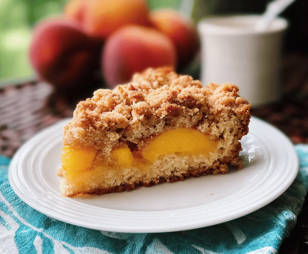 Southern Peach Crumb Cake with Sweet Cinnamon Topping