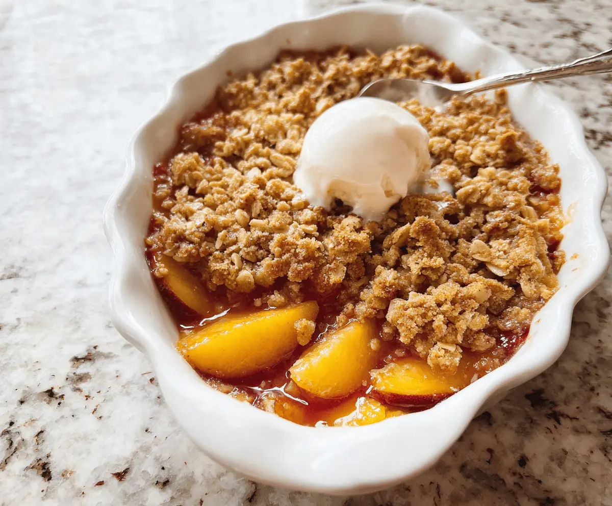 Easy Peach Crisp Recipe with Crunchy Topping