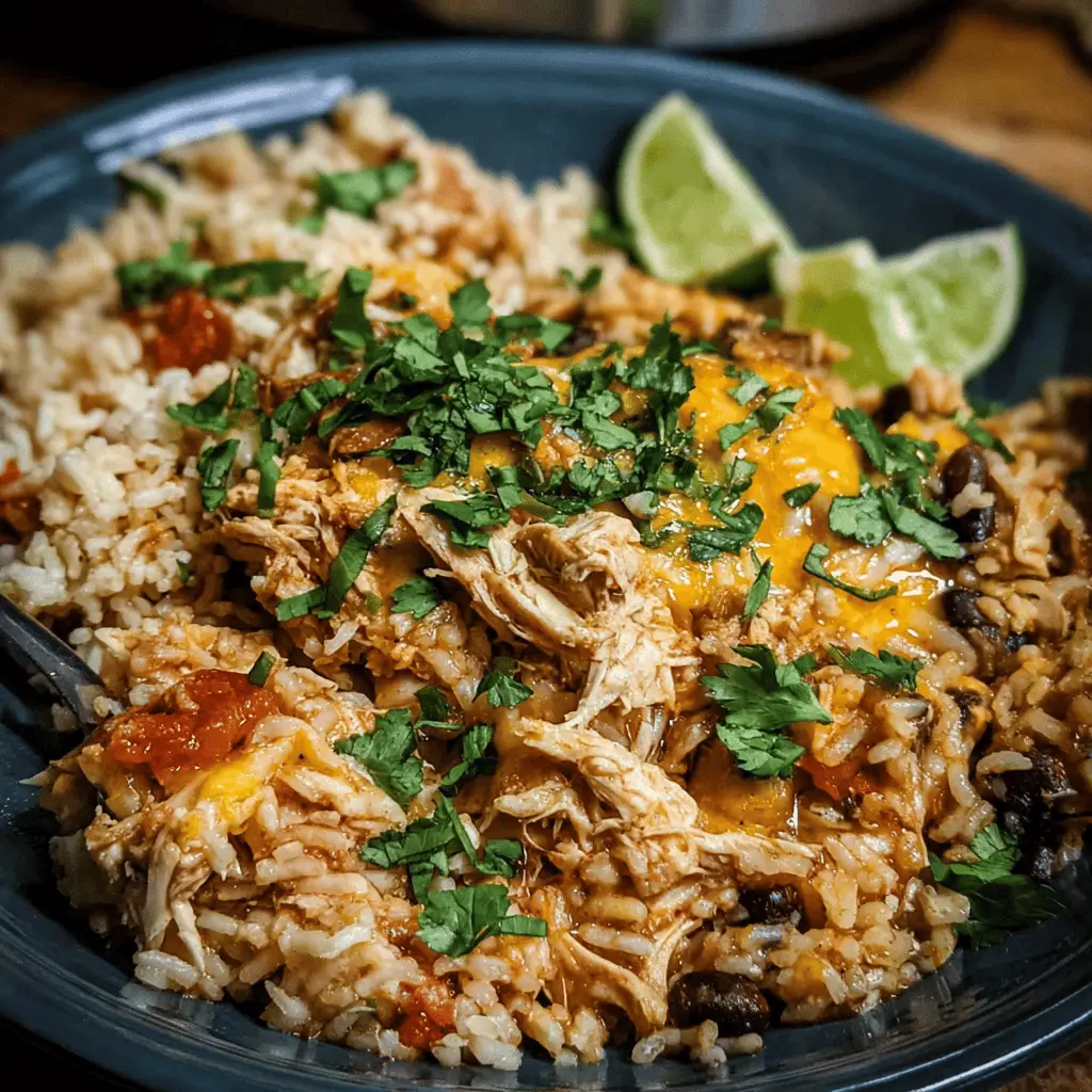Easy Southwest Crock Pot Chicken and Rice Recipe