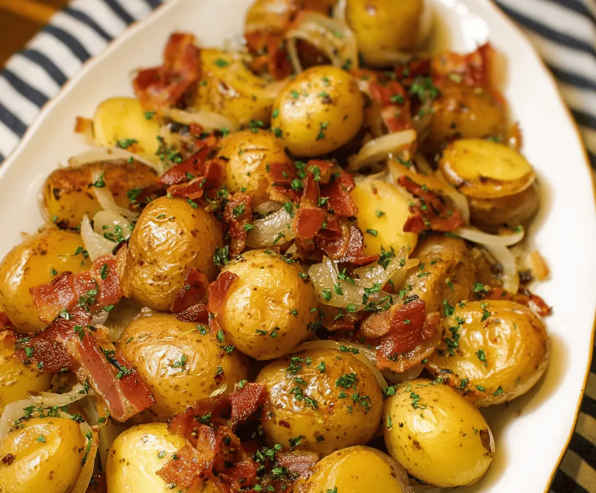 Baby Potatoes With Onion And Bacon