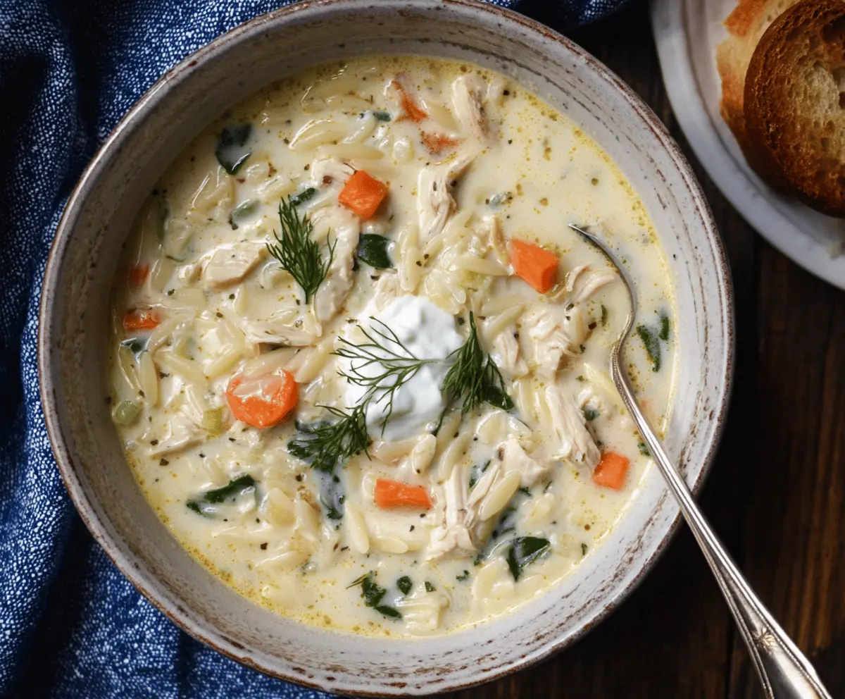 Creamy Chicken Orzo Soup