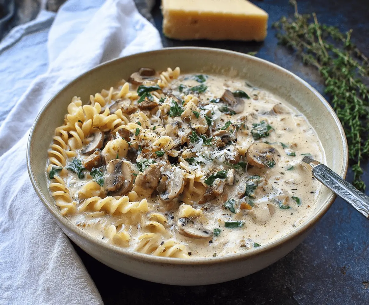 Creamy Mushroom Lasagna Soup