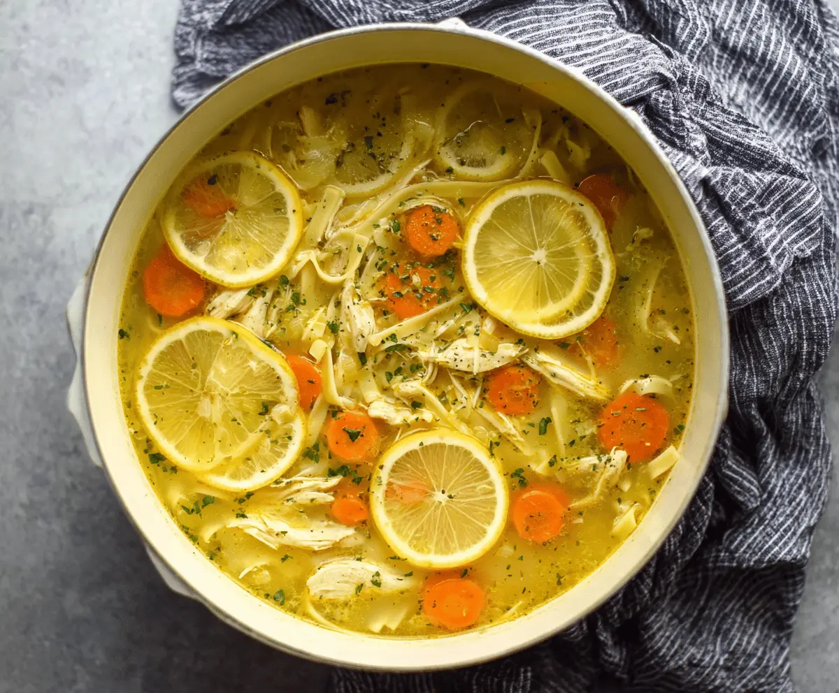 Lemon Pepper Chicken Noodle Soup
