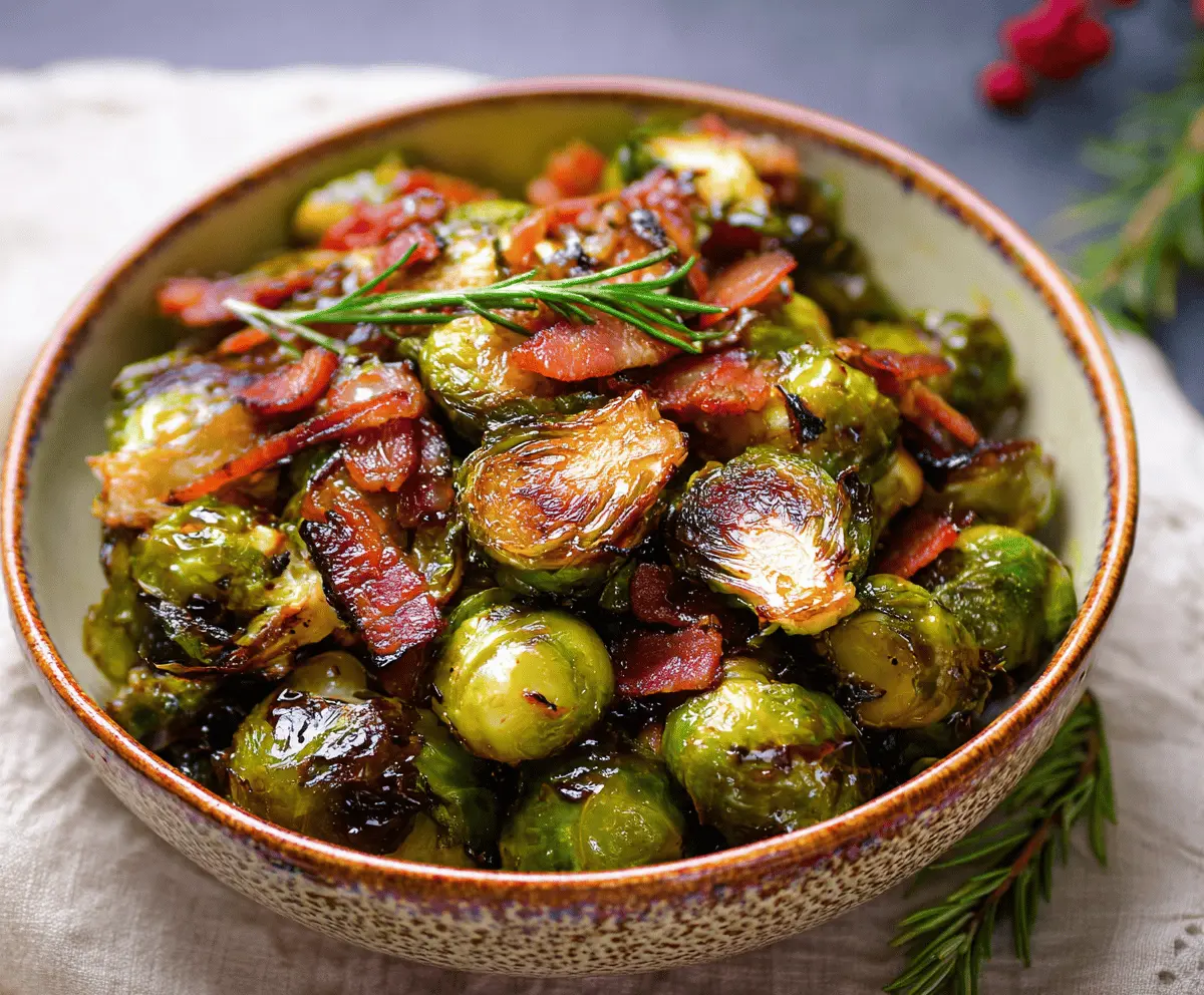 Maple Balsamic Brussels Sprouts With Bacon