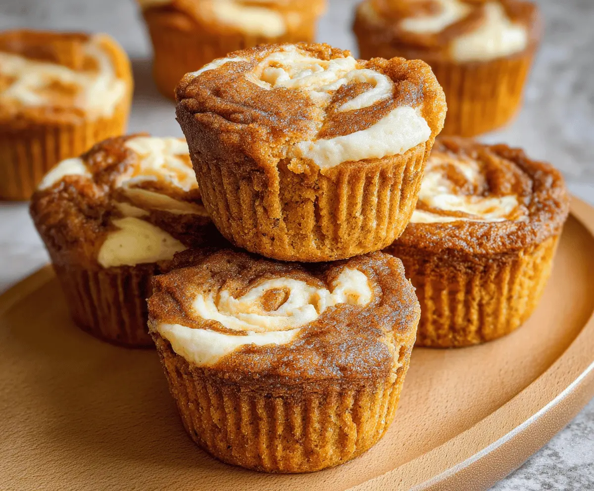 Pumpkin Cheesecake Muffins with Cream Cheese Filling (No Topping)