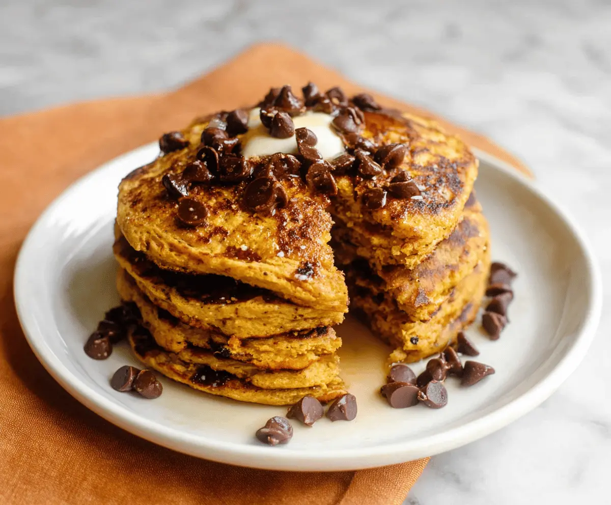 Pumpkin Chocolate Chip Pancakes