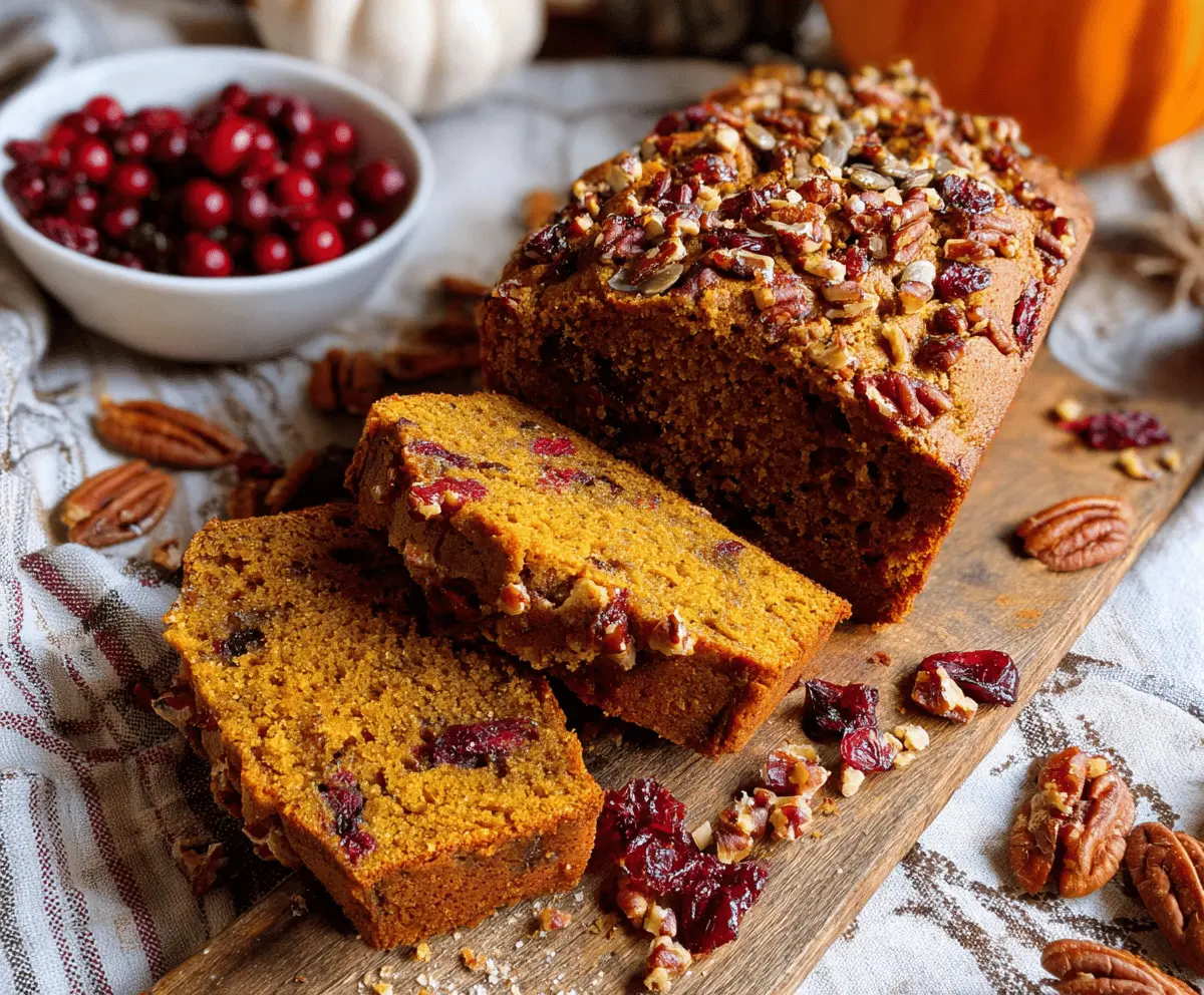 Pumpkin Pecan Cranberry Bread