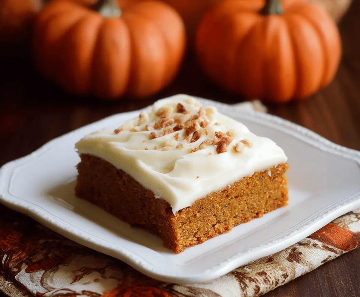 Pumpkin Sheet Cake With Cream Cheese Frosting