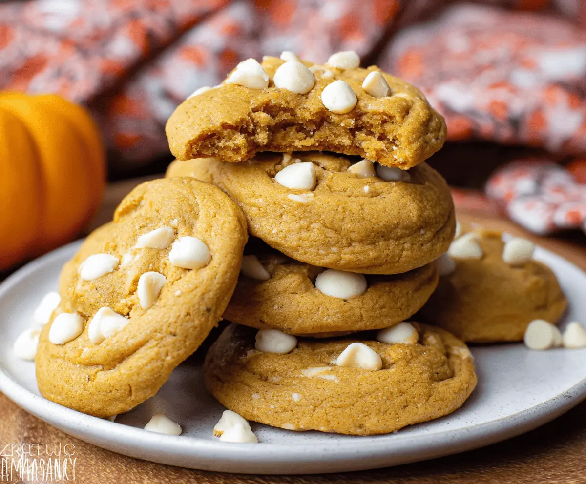 Pumpkin White Chocolate Chip Cookies