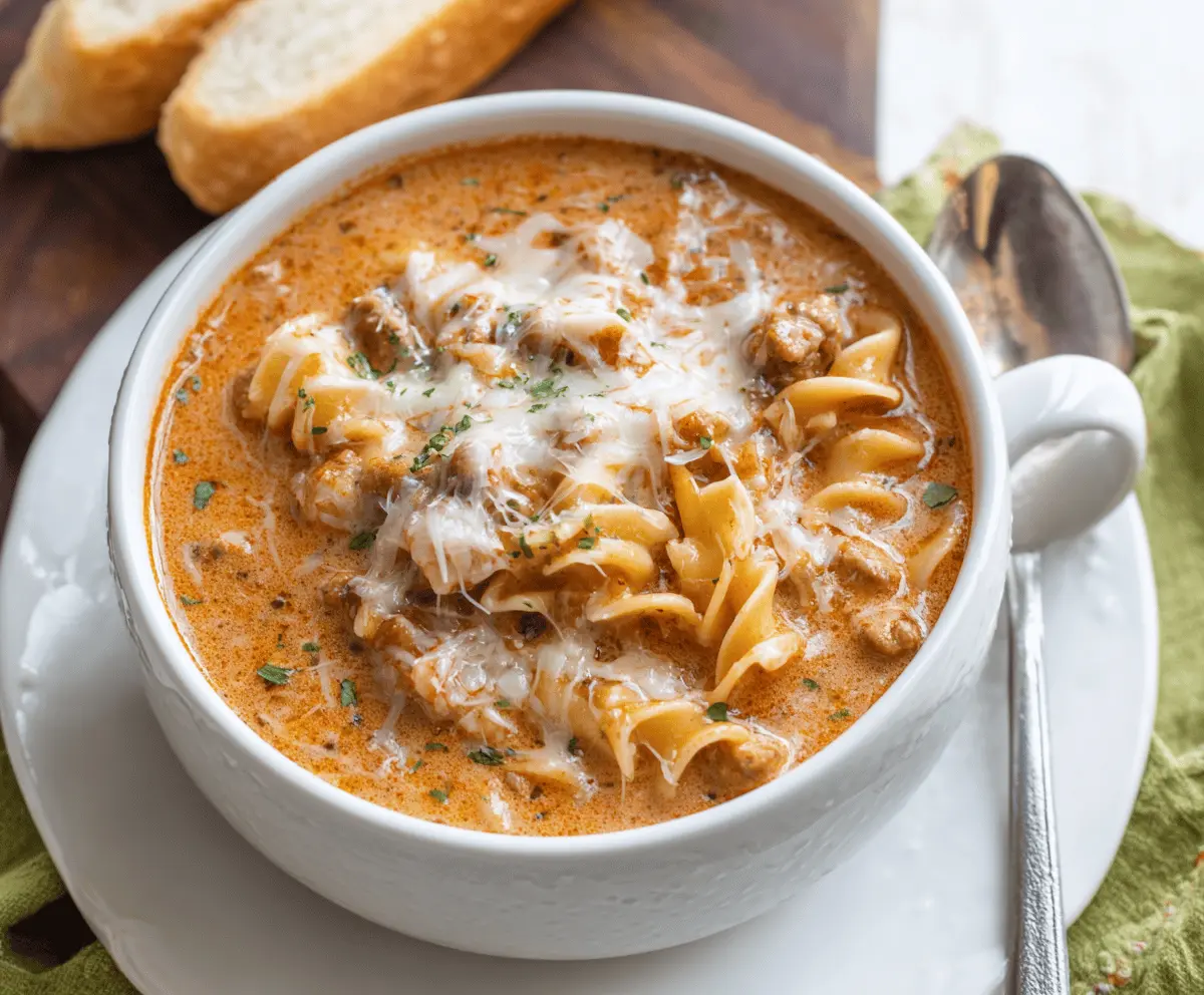 Slow Cooker Creamy Lasagna Soup