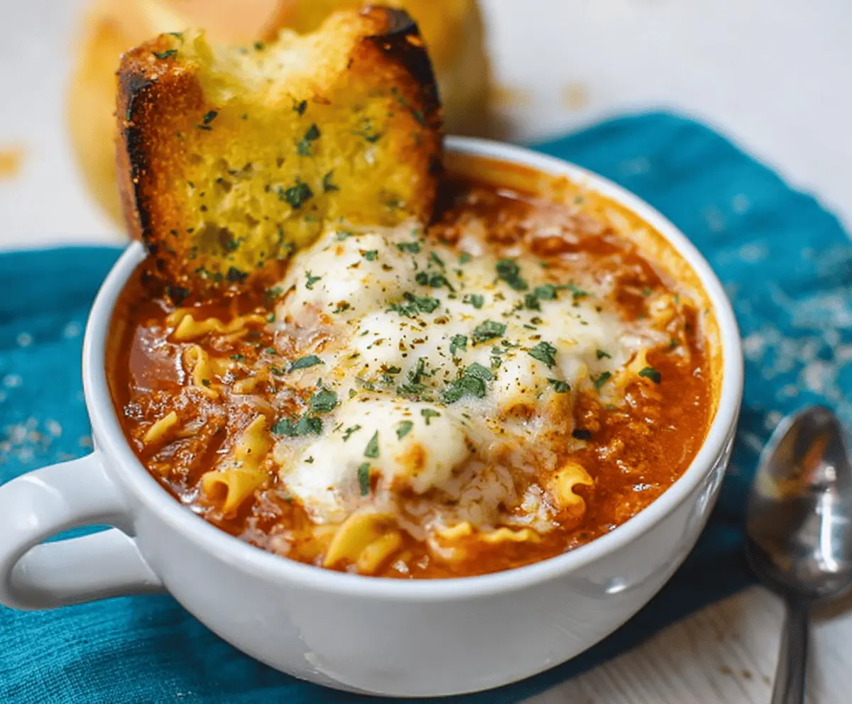 Three-Cheese Lasagna Soup