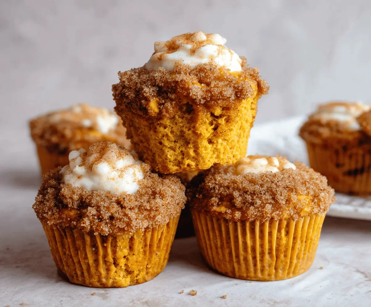 Cinnamon Sugar Pumpkin Cheesecake Muffins