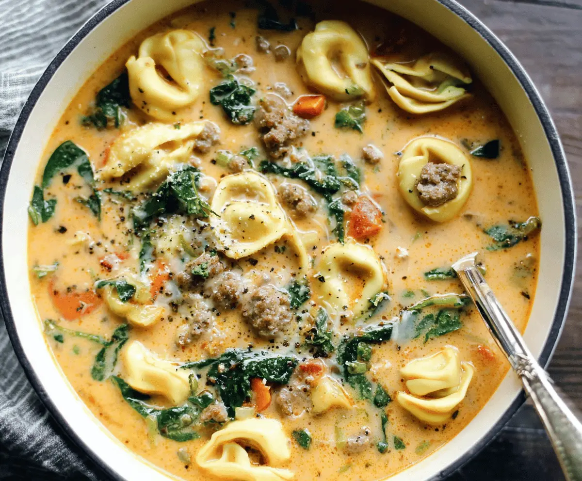Creamy Sausage Tortellini Soup