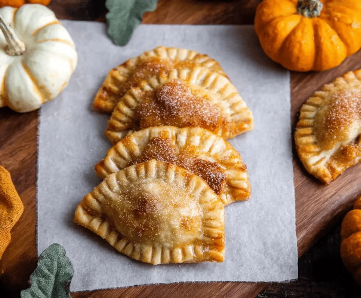 Mini Pumpkin Hand Pies filled with spiced pumpkin filling and golden crust, perfect for fall desserts