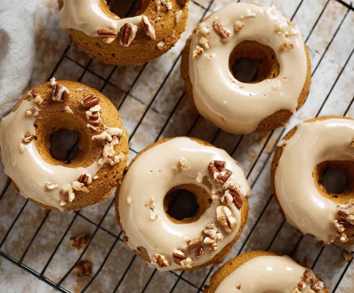 Pumpkin Baked Donuts with Maple Glaze