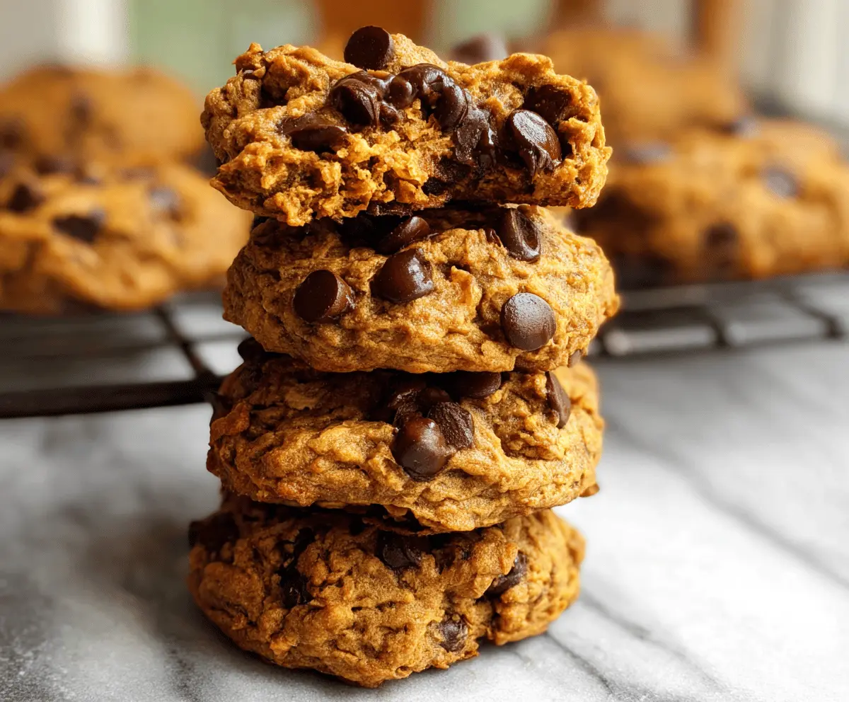 Delicious homemade sweet potato chocolate chip cookies on a plate with fresh ingredients, perfect for a healthy dessert or snack.