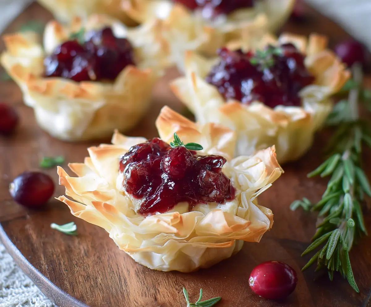 Cranberry Brie Phyllo Cups