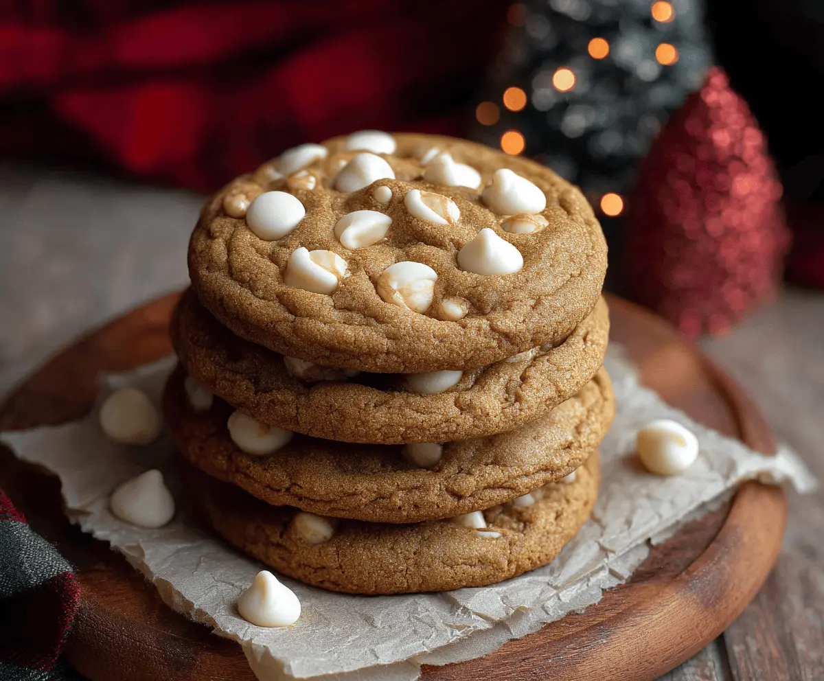 Gingerbread White Chocolate Chip Cookies