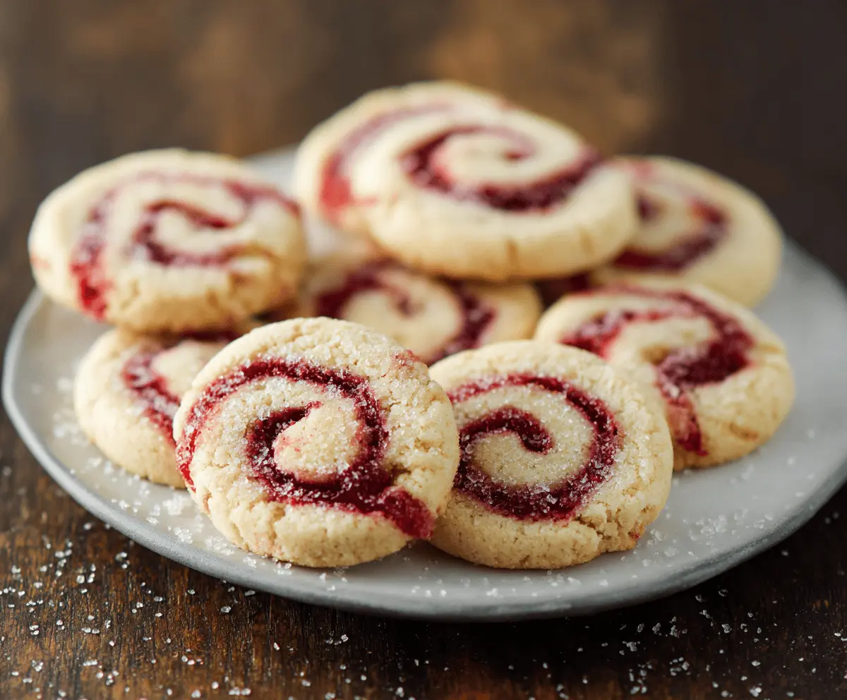 Delicious Raspberry Swirl Cookies with a vibrant berry filling and soft cookie texture.