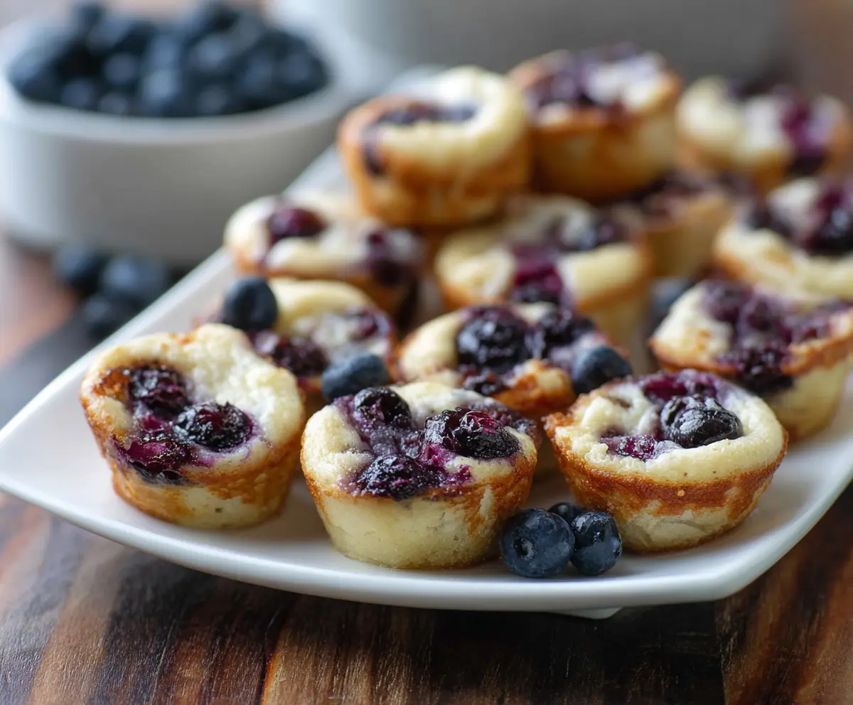 Delicious blueberry pancake bites with fresh blueberries and golden-brown exterior, perfect for breakfast or brunch.