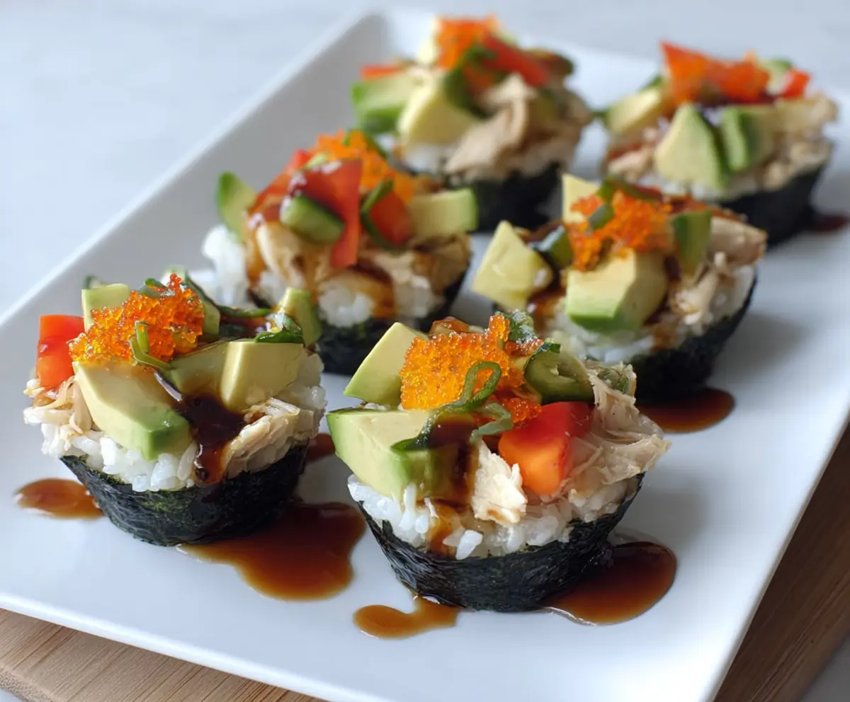 Delicious Chicken Sushi Cups with fresh ingredients and flavorful presentation