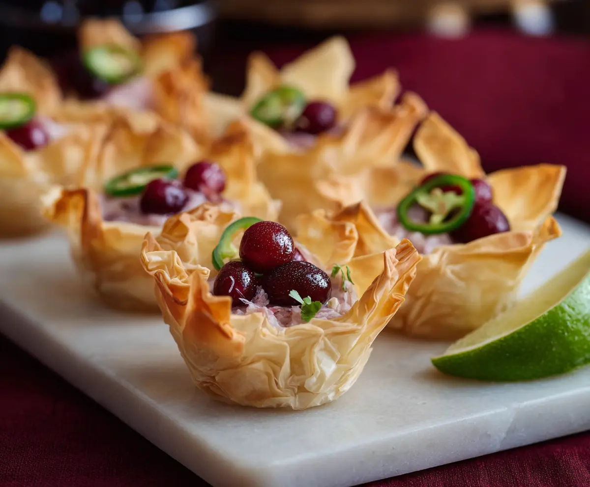 Cranberry Jalapeno Phyllo Cups