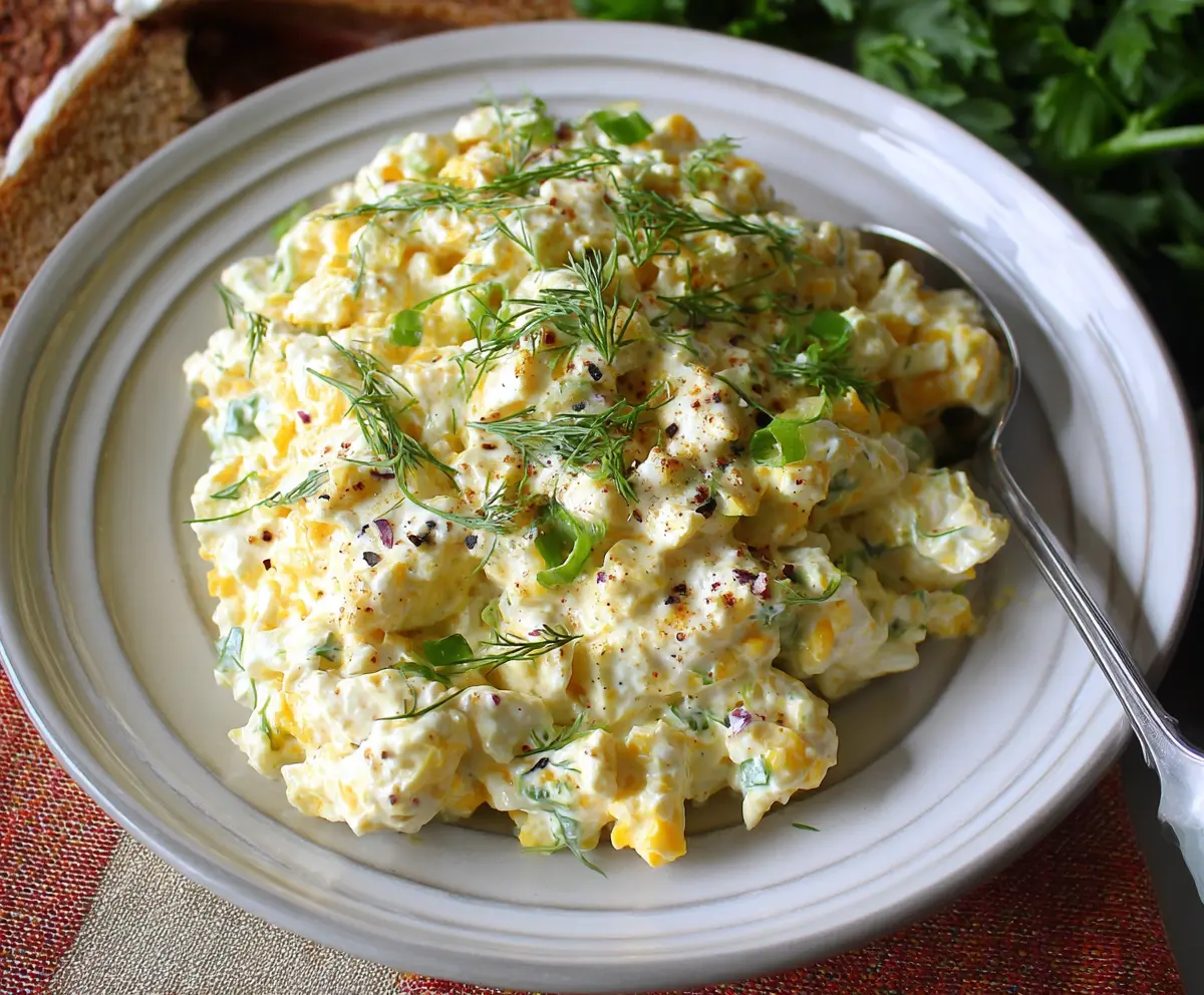 Healthy Bariatric Cottage Cheese Egg Salad served in a bowl, perfect for low-carb diets.