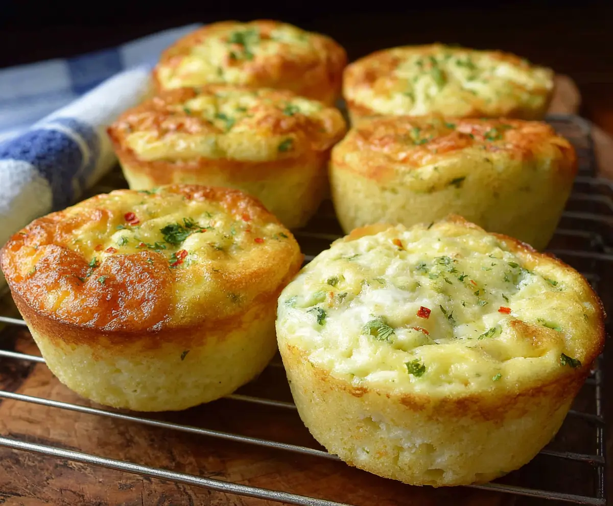 Healthy cottage cheese egg muffin in a baking cup, perfect for breakfast or snack.
