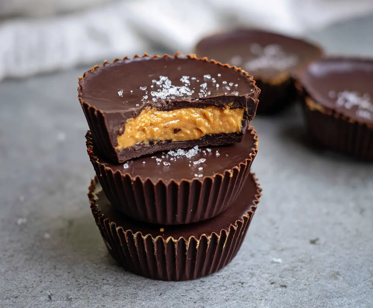 Delicious dark chocolate peanut butter cups, a perfect homemade treat for chocolate lovers.