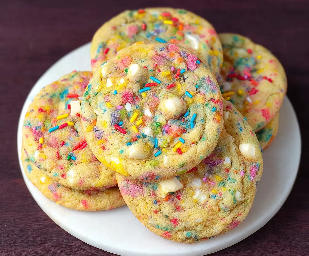 Colorful confetti cookies with sprinkles and sweet icing, perfect for celebrations.