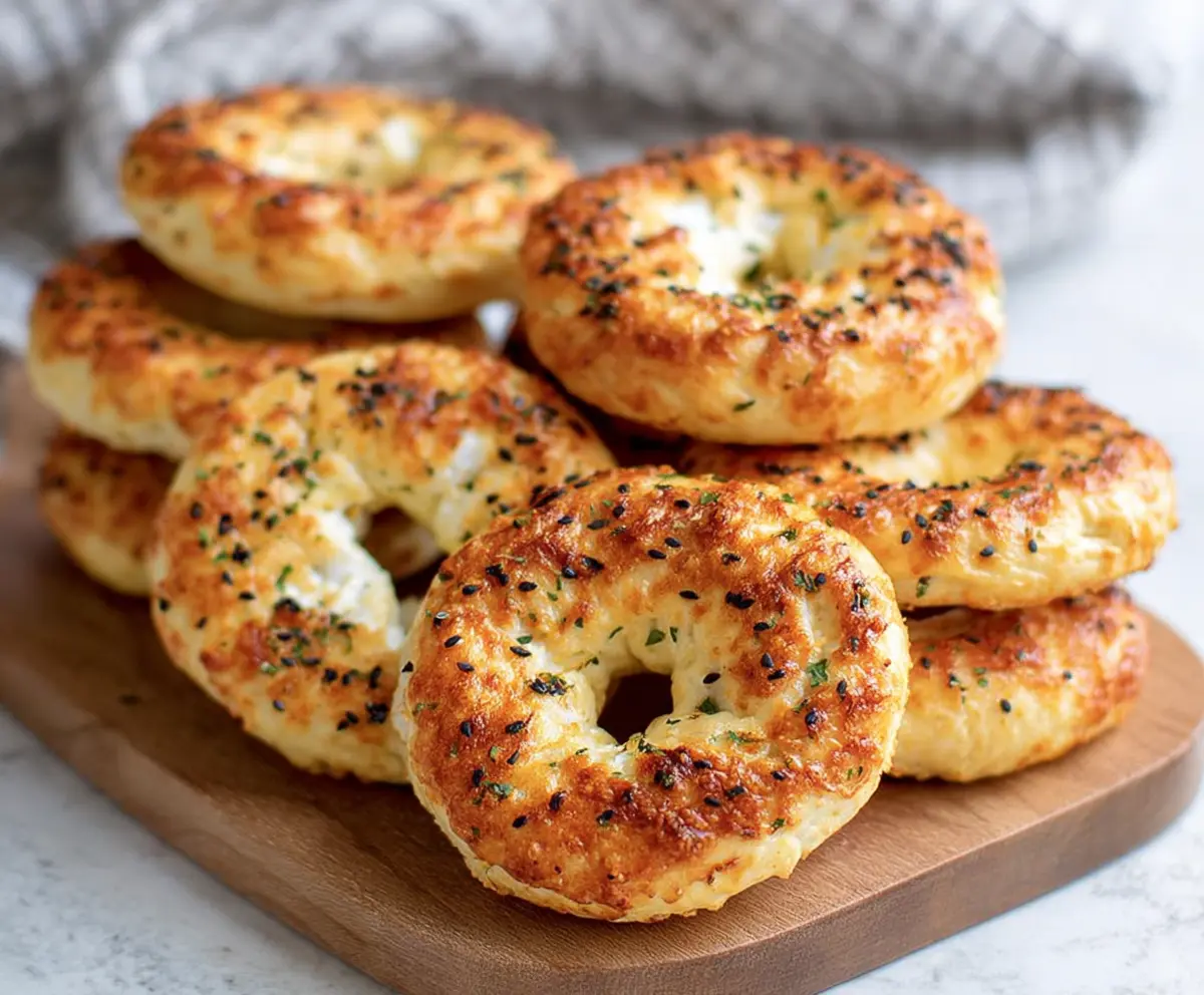 Keto Cottage Cheese Bagels served fresh with crispy crust and soft interior. Perfect low-carb breakfast option.