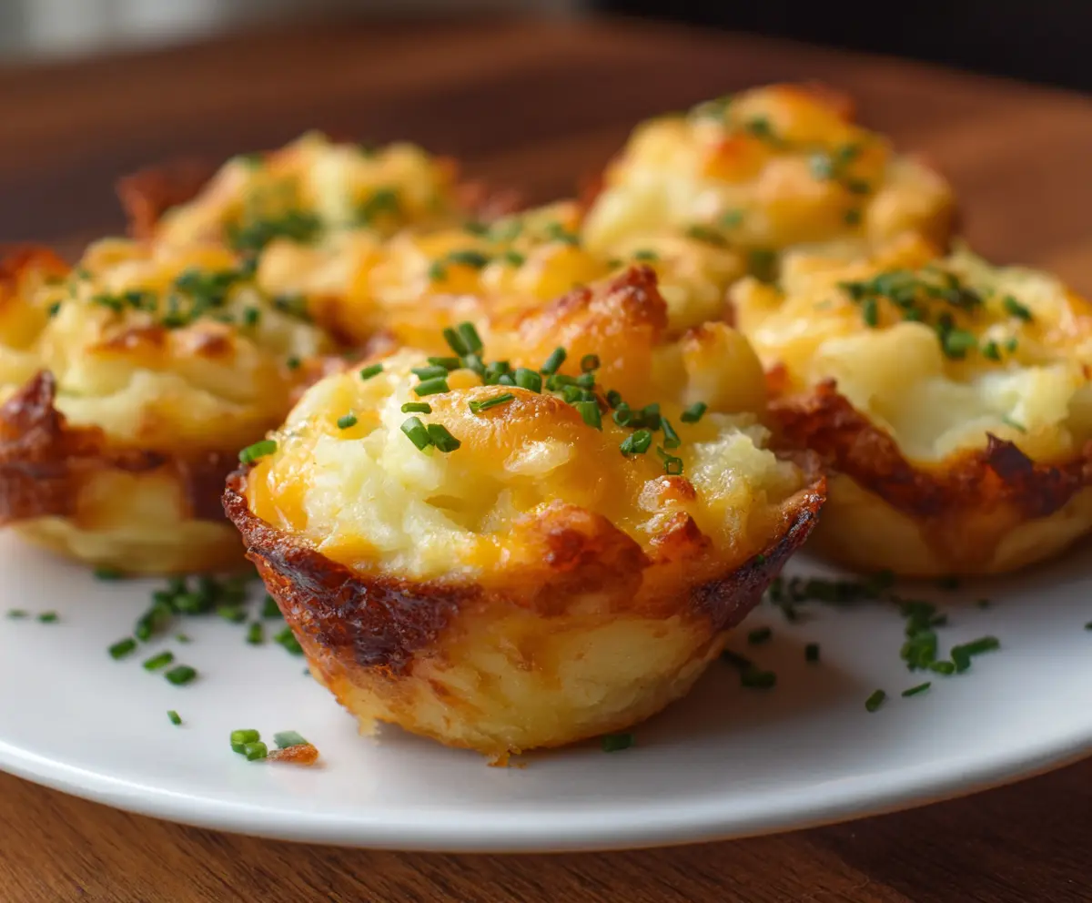 Delicious mashed potato bites garnished with herbs, perfect as a savory snack or appetizer.