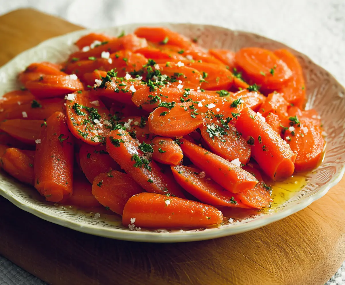 Delicious candied carrots glazed with sugar and spices, perfect for a festive dessert or side dish.