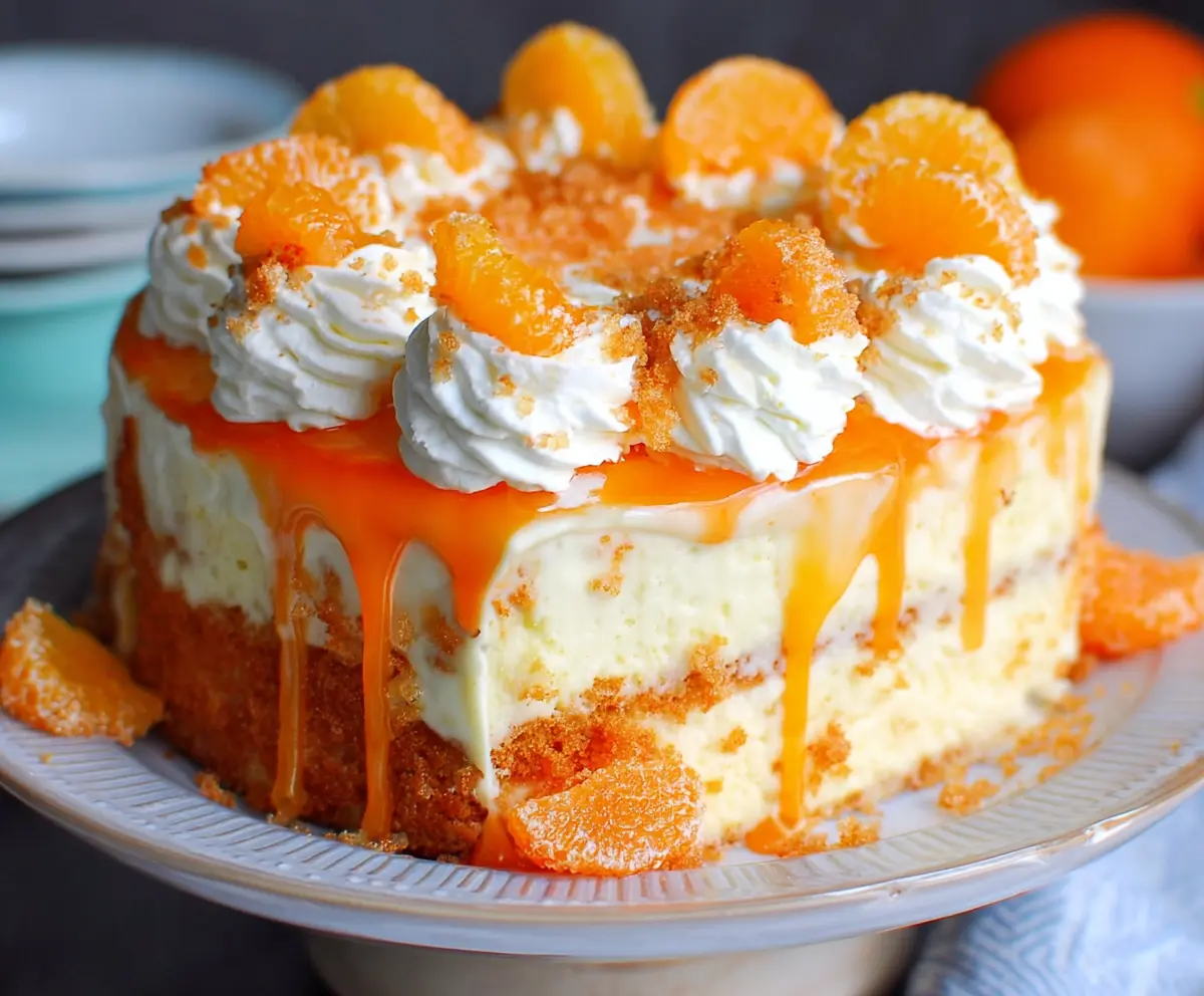 Delicious Orange Creamsicle Cake with creamy frosting and bright orange slices