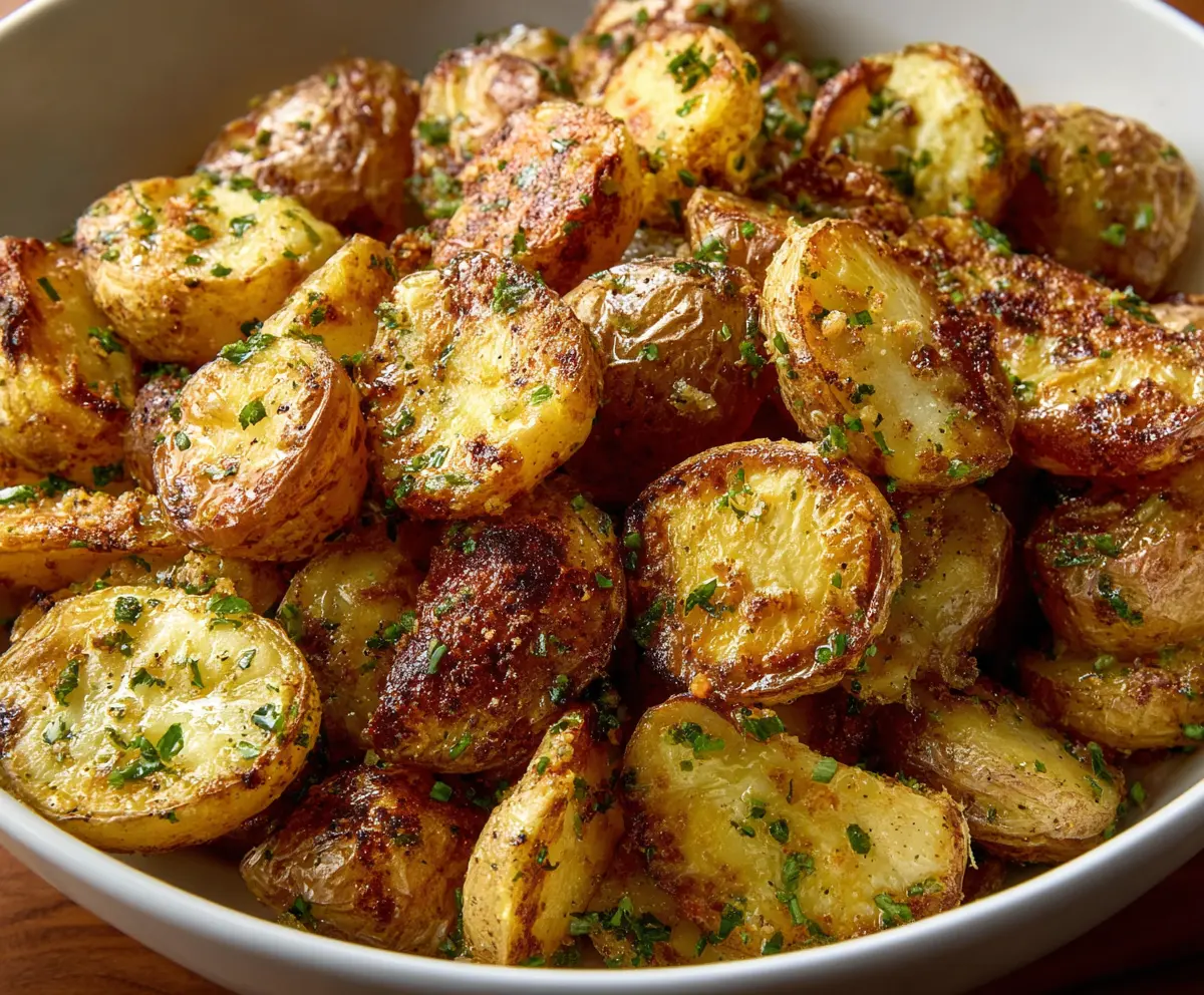 Delicious ranch potatoes baked to crispy perfection with herbs and seasonings.