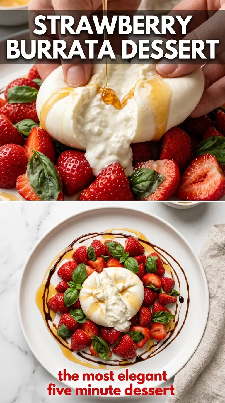 Strawberry Burrata Dessert creamy strawberries balsamic basil