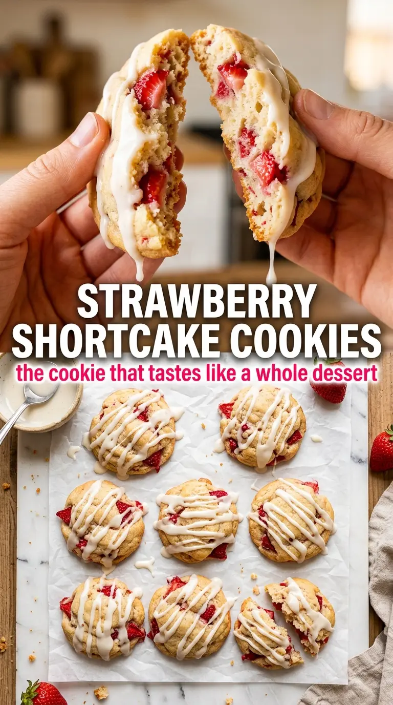 Strawberry Shortcake Cookies soft creamy berry