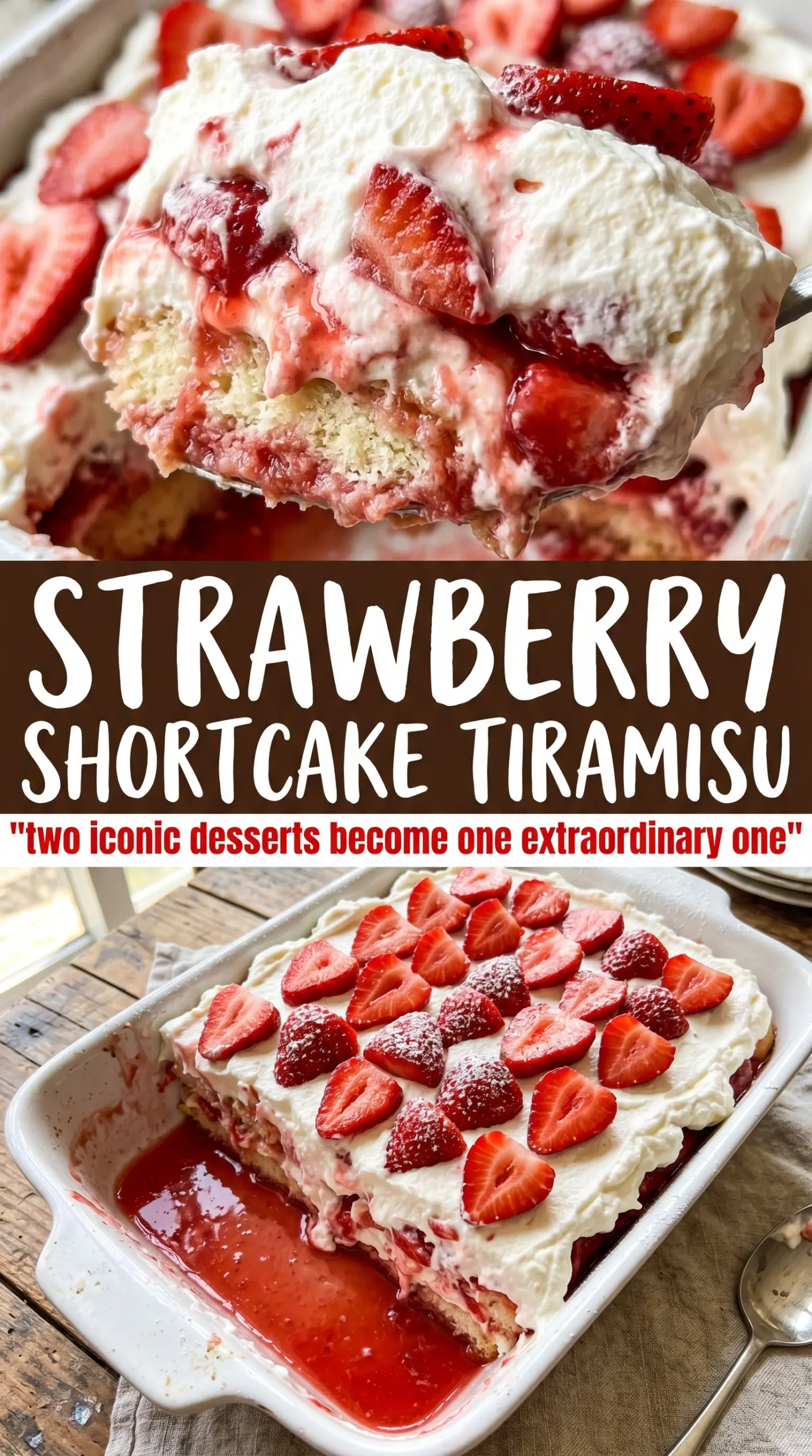 Strawberry Shortcake Tiramisu creamy layered strawberries