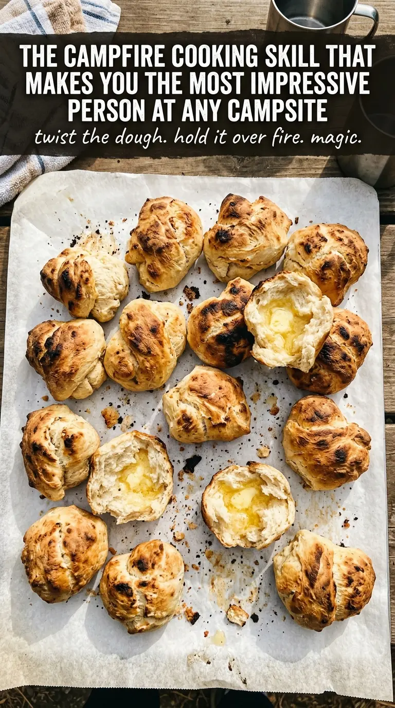 Campfire bread golden spiral, campfire classic