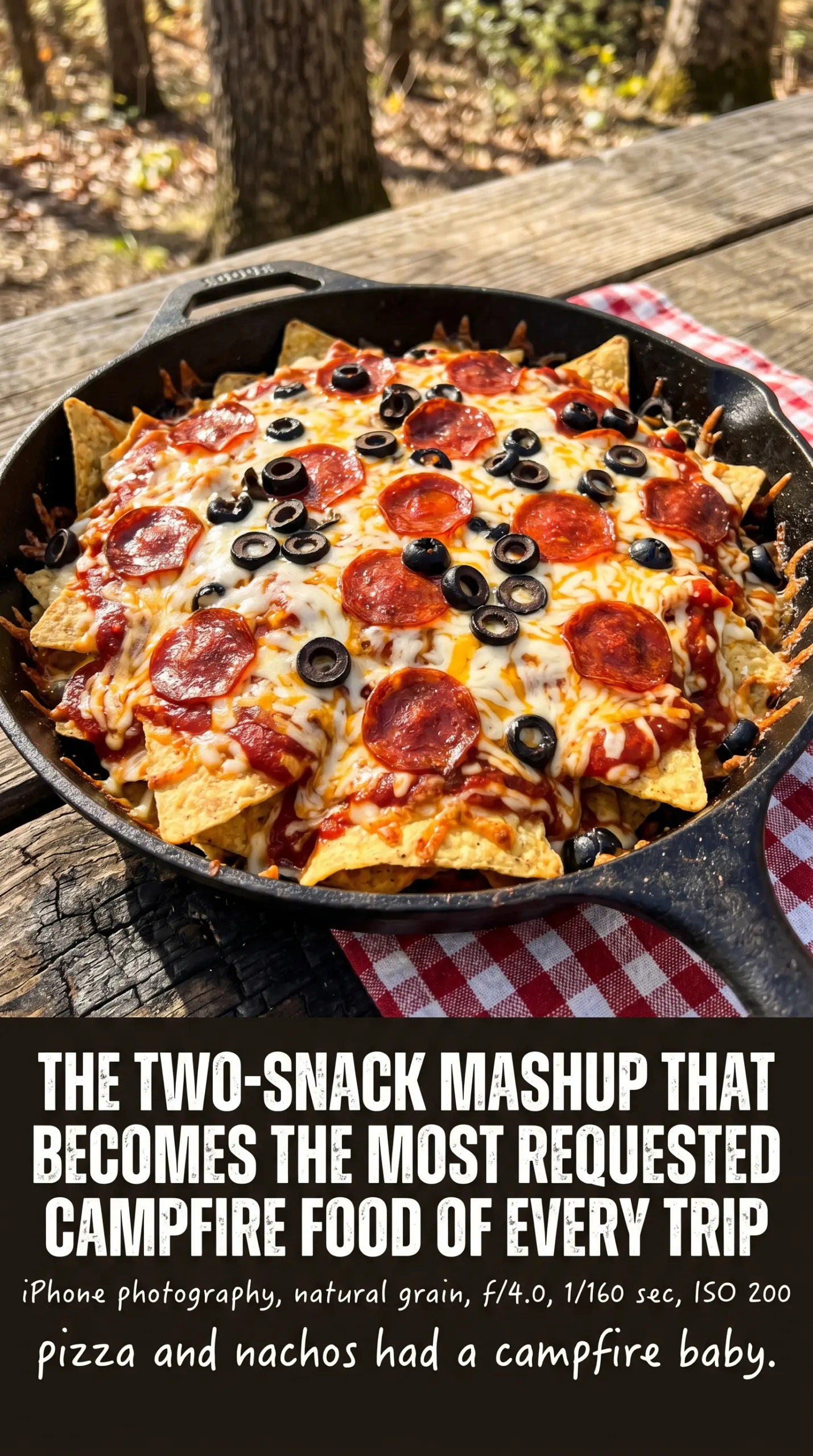 Campfire Pizza Nachos cheesy pepperoni smoky