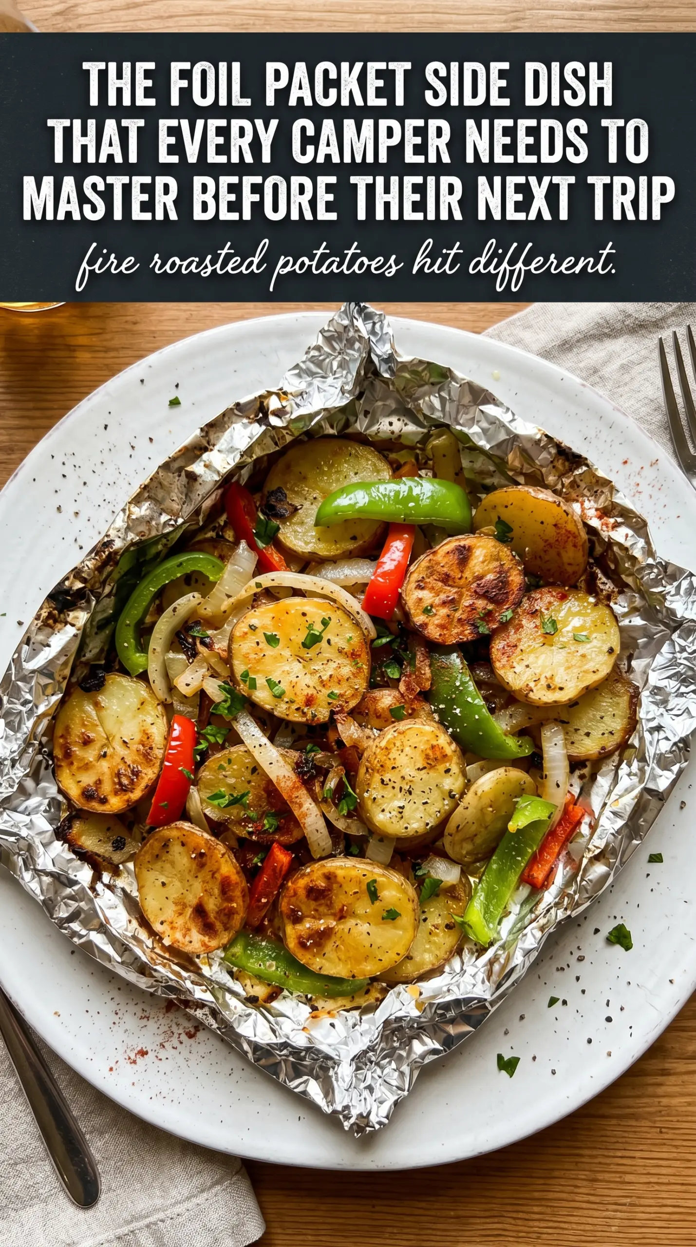 Campfire Potatoes golden foil packet potatoes
