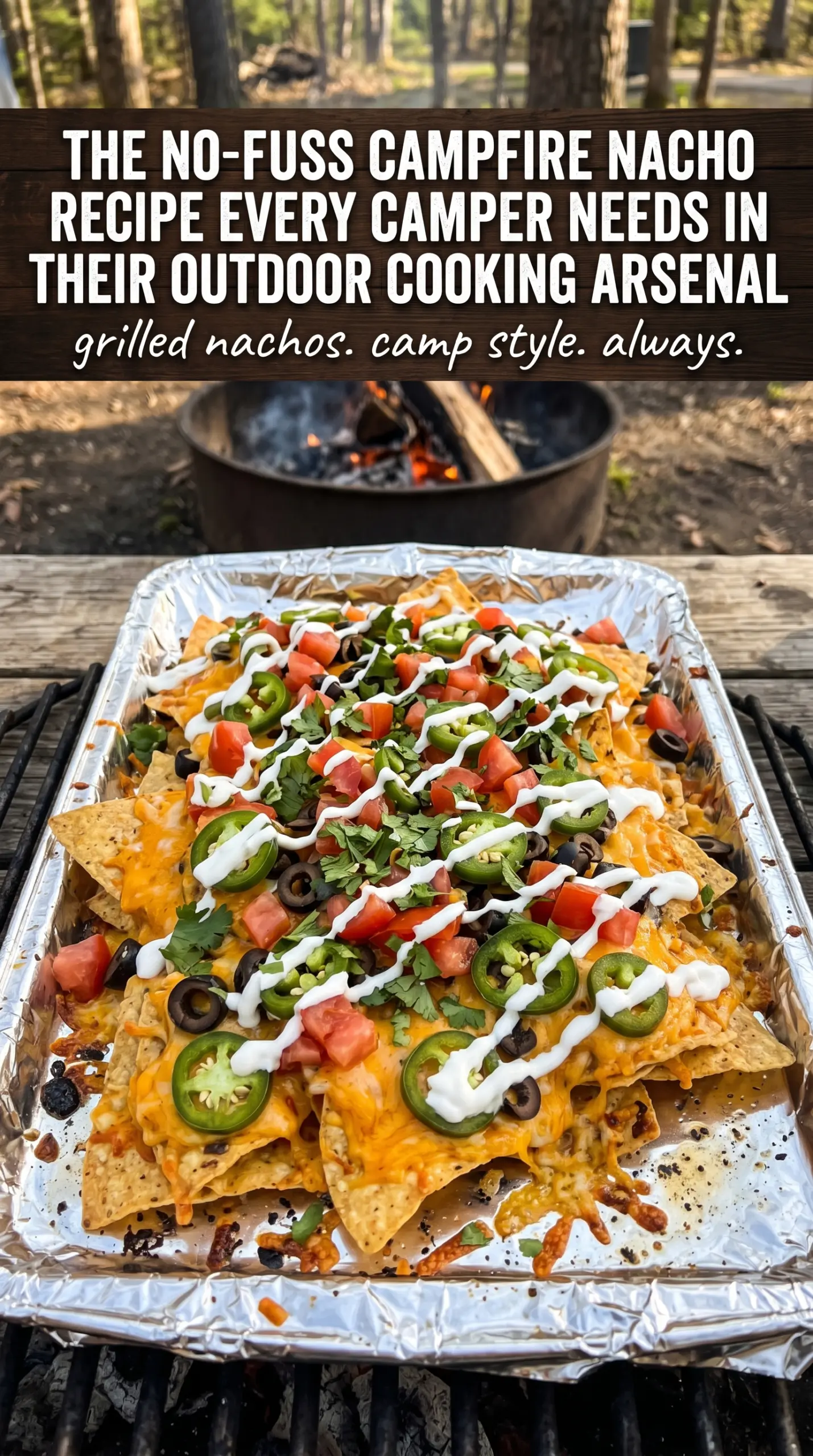 Camping Grilled Nachos smoky cheesy