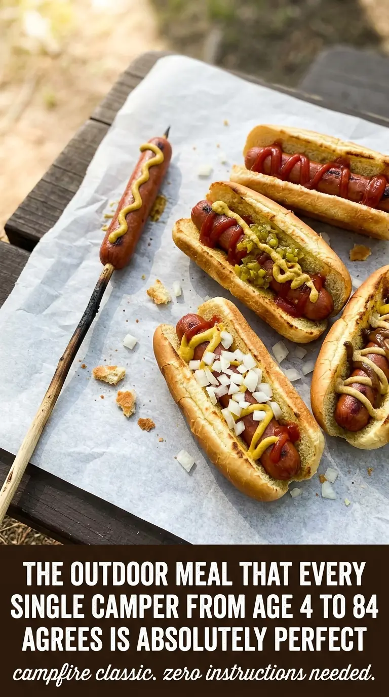 Camping Hot Dogs smoky charred outdoor