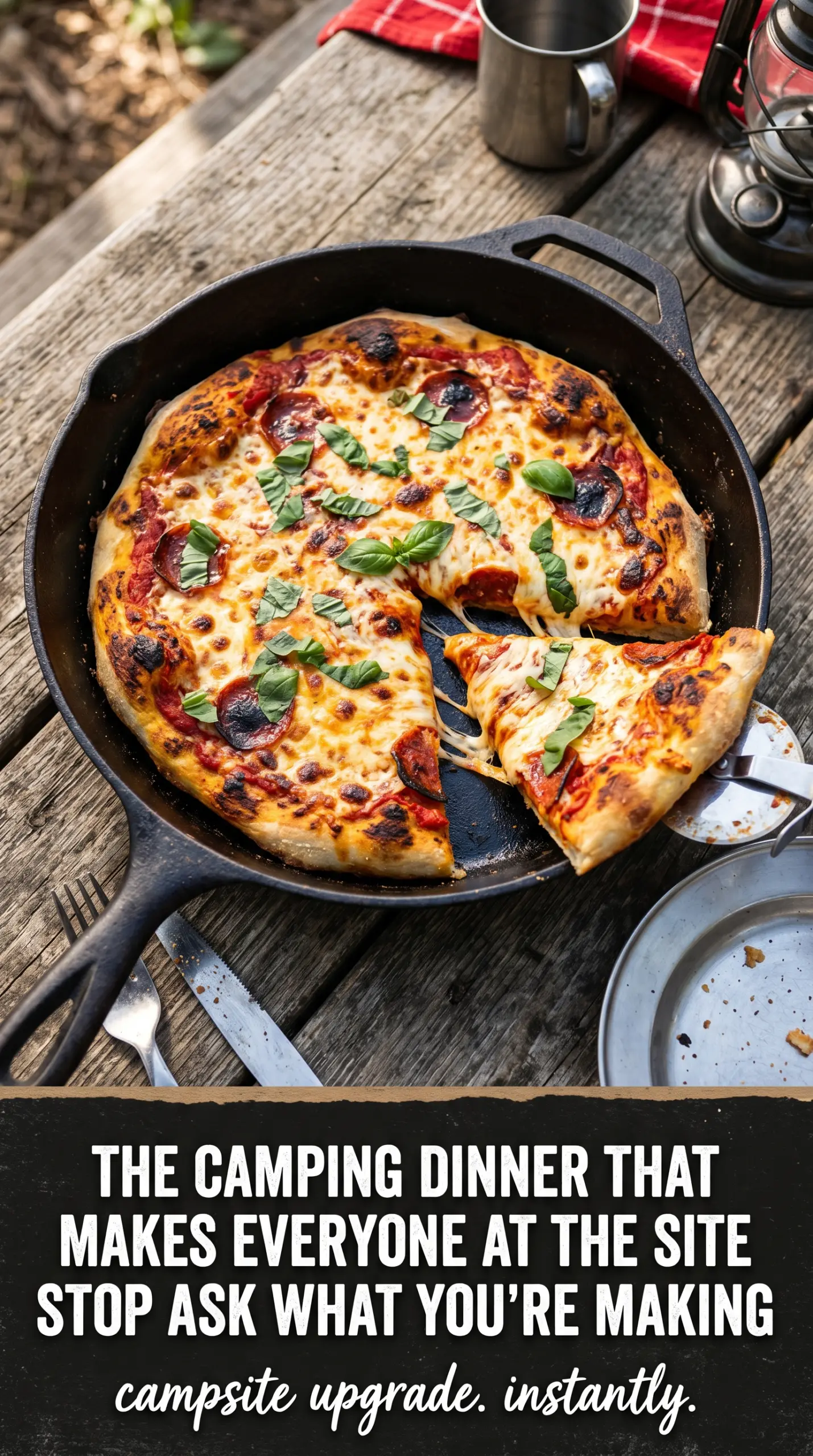 Grilled Campfire Pizza charred cheesy