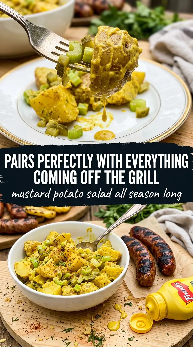 Creamy mustard potato salad balanced