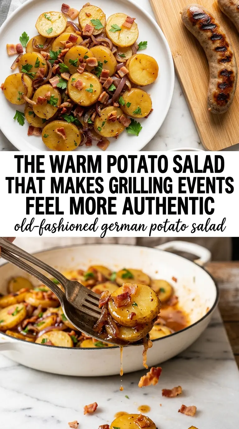 Warm German potato salad vinegar bacon
