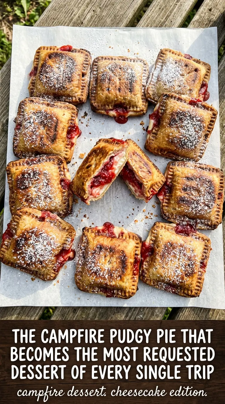 Pie iron filled sealed cooking campfire