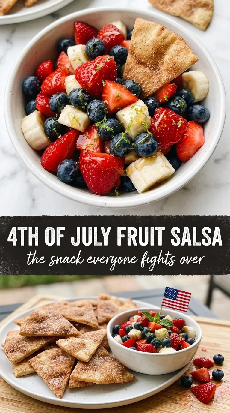 4th of July Fruit Salsa red white blue